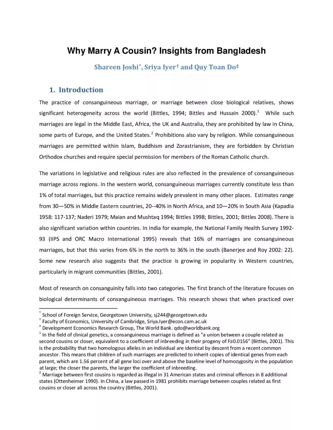 PDF-Why Marry A Cousin Insights from Bangladesh