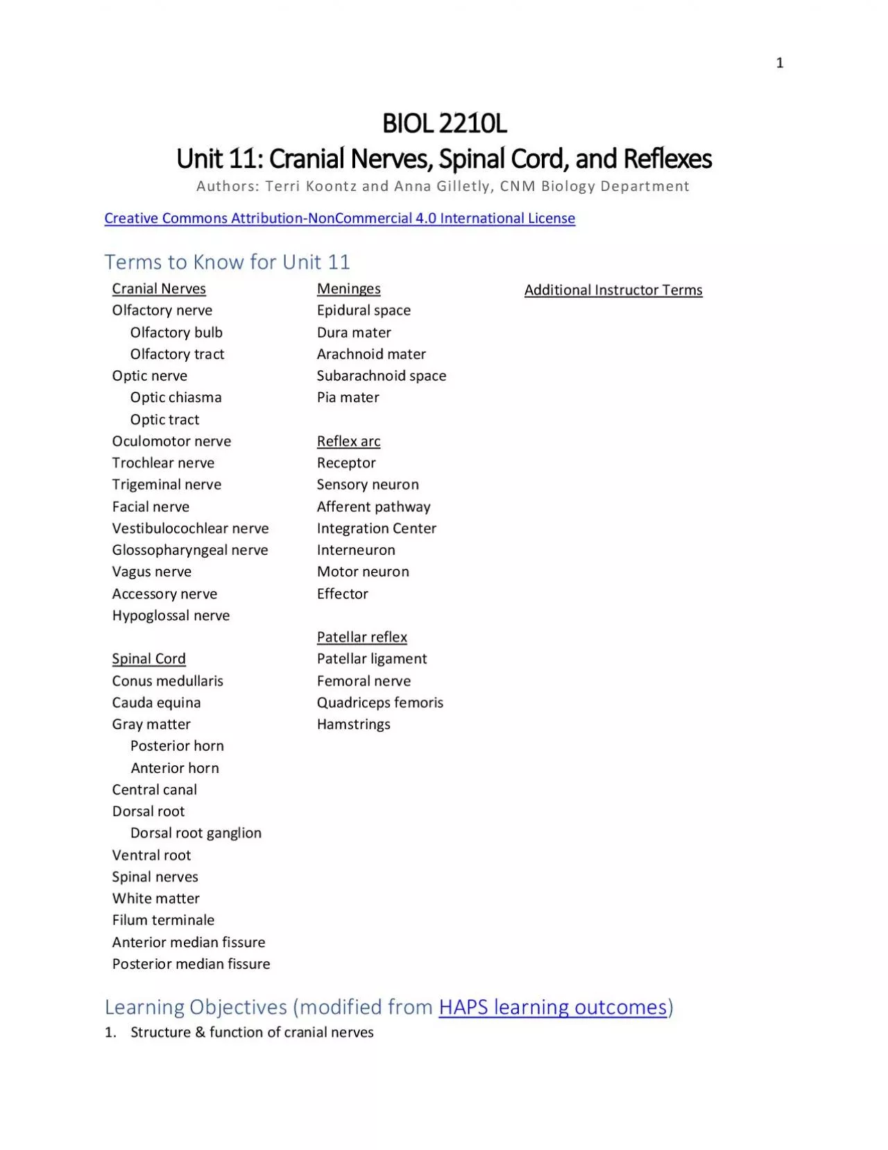 Cranial Nerves Spinal Cord and Reflexes
