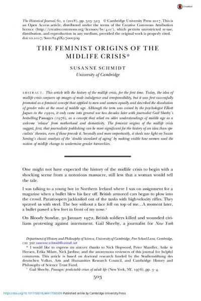 THEFEMINISTORIGINSOFTHEMIDLIFECRISISSUSANNESCHMIDTUniversityofCambridg