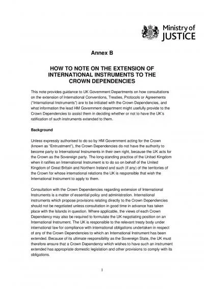 CROWN DEPENDENCIESThis note provides guidance to UK Government Departm