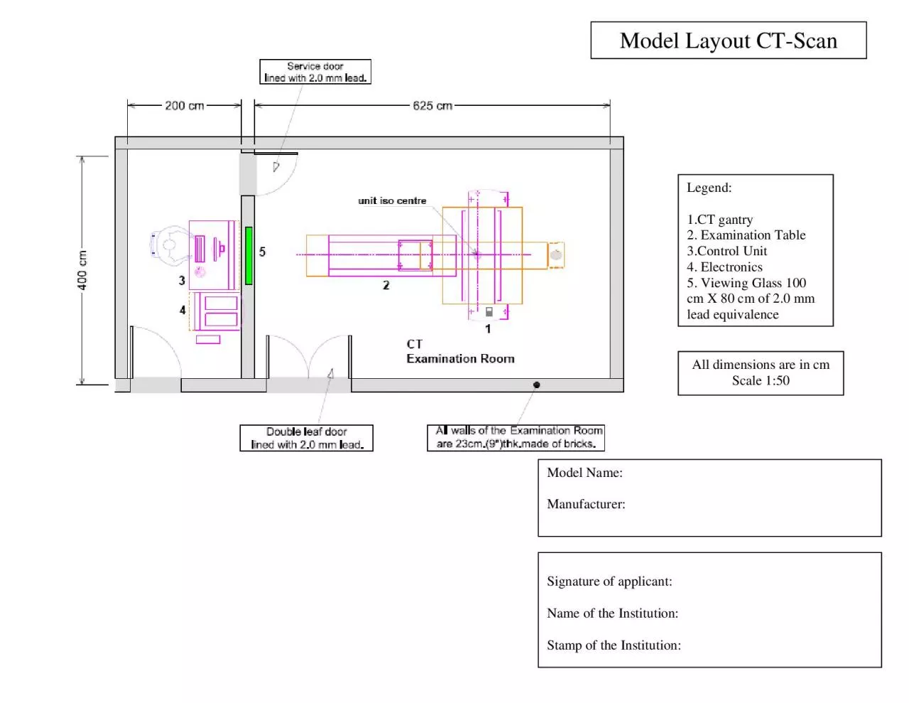 PDF-2 Examination Table cm X 80 cm of 20 mm