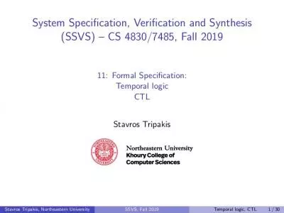 SystemSpeci12cationVeri12cationandSynthesisSSVSCS48307485F