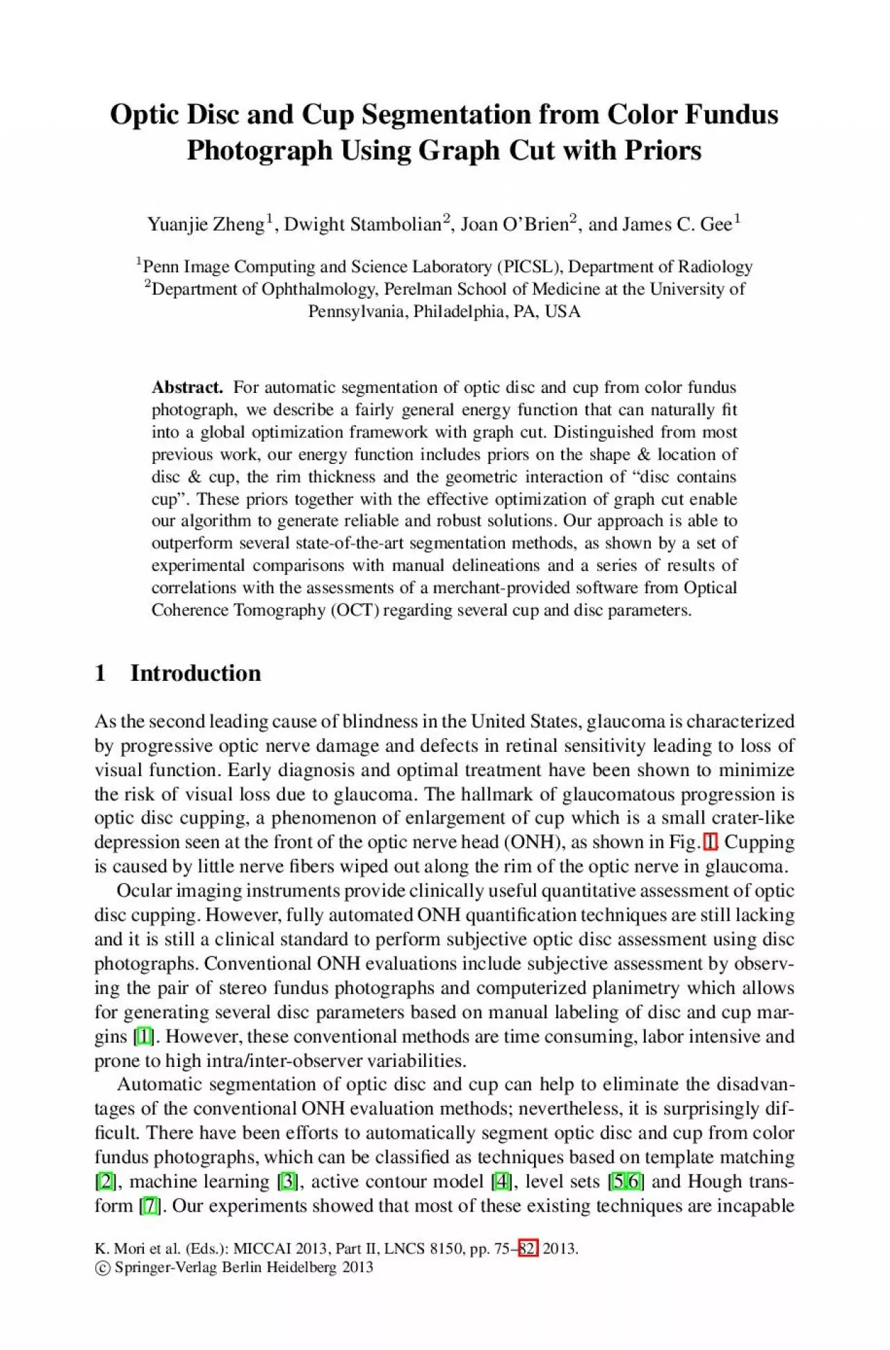 PDF-OpticDiscandCupSegmentationfromColorFundusPhotographUsingGraphCutwithP