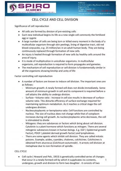 Significance of cell reproduction