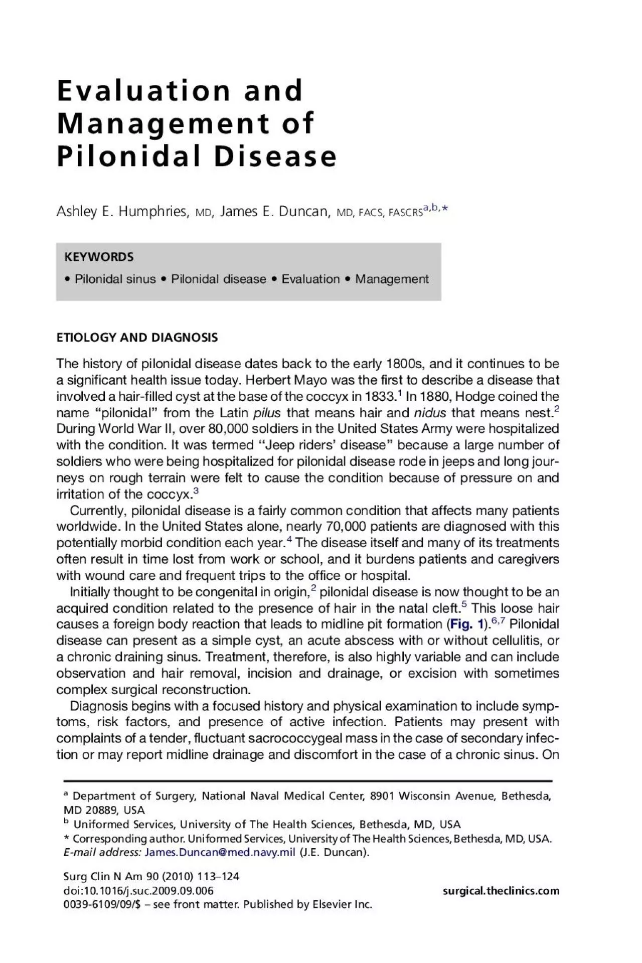 PDF-EvaluationandManagementofPilonidalDiseaseAshleyEHumphriesJamesEDun