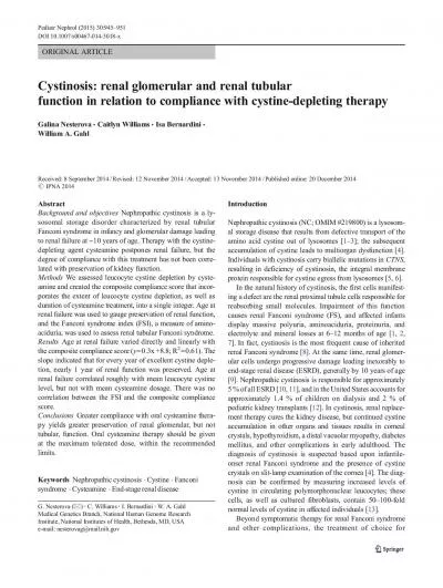 ORIGINALARTICLECystinosisrenalglomerularandrenaltubularfunctioninrela