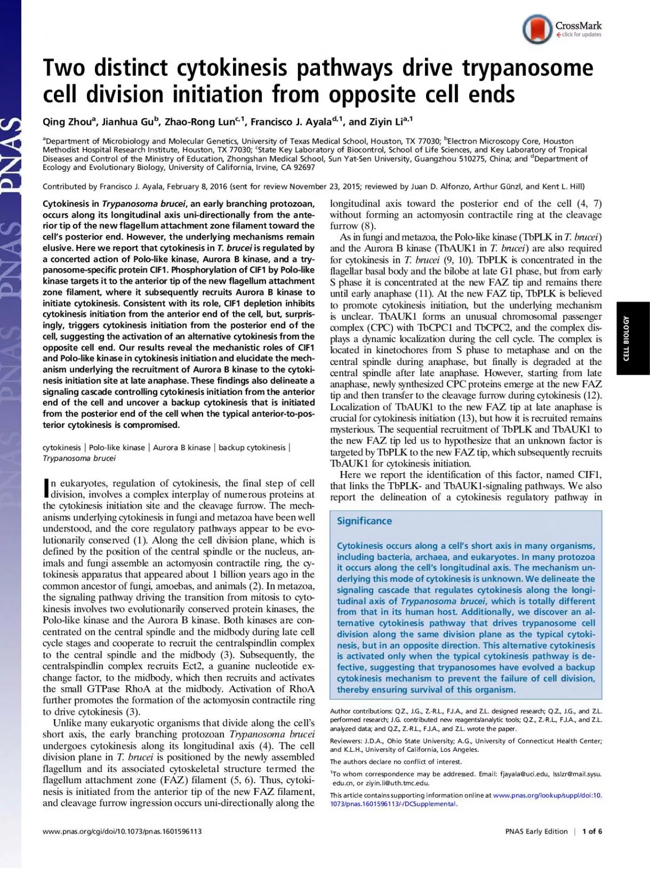 PDF-Twodistinctcytokinesispathwaysdrivetrypanosome