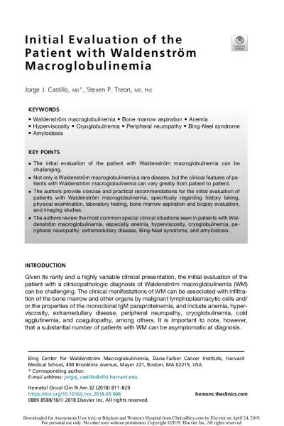 InitialEvaluationofthePatientwithWaldenstroMacroglobulinemiaJorgeJCas