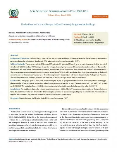 Acta Scientific Ophthalmology ISSN 25823191     Volume 4 Issue 4 A