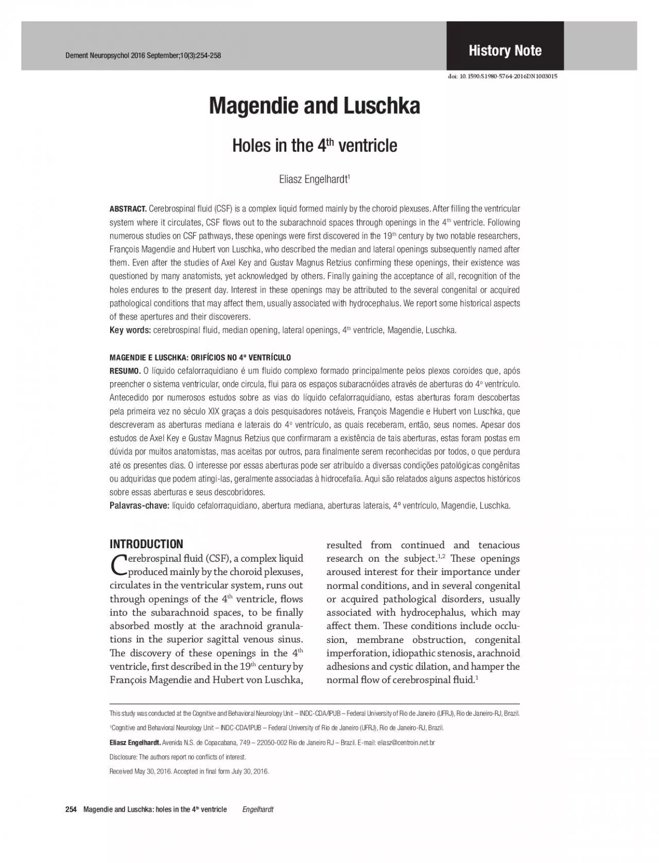 PDF-Magendie and Luschka holes in the 4