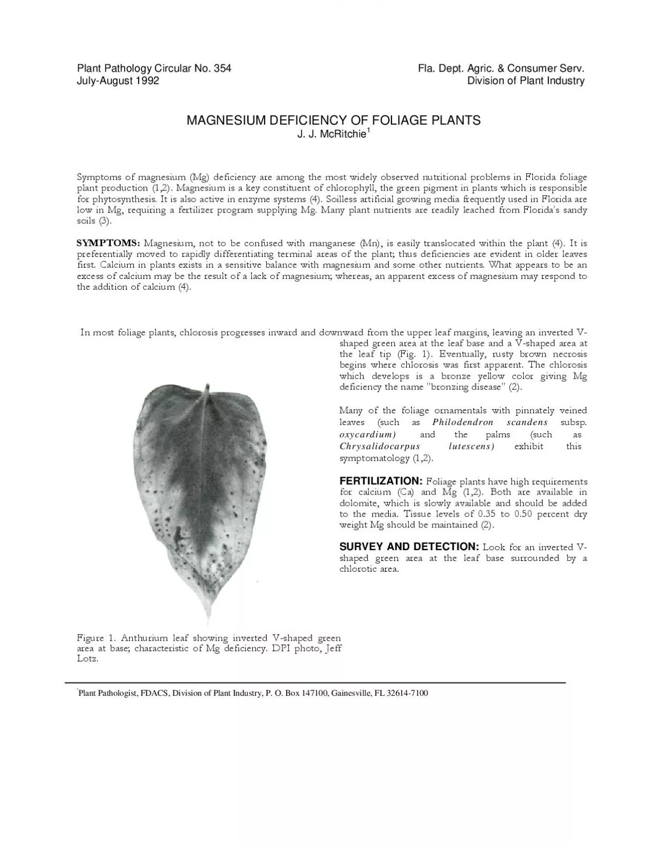 PDF-Plant Pathology Circular No 354 Fla Dept Agric Consumer Serv Ju