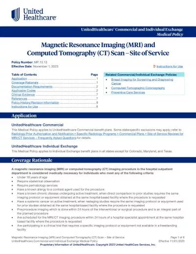 Magnetic Resonance Imaging MRI and Computed Tomography CT Scan