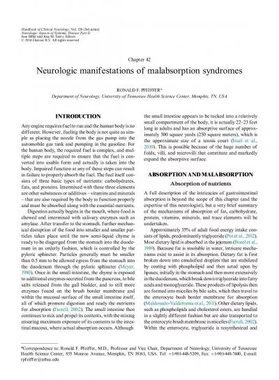 Chapter42NeurologicmanifestationsofmalabsorptionsyndromesRONALDFPFEIF