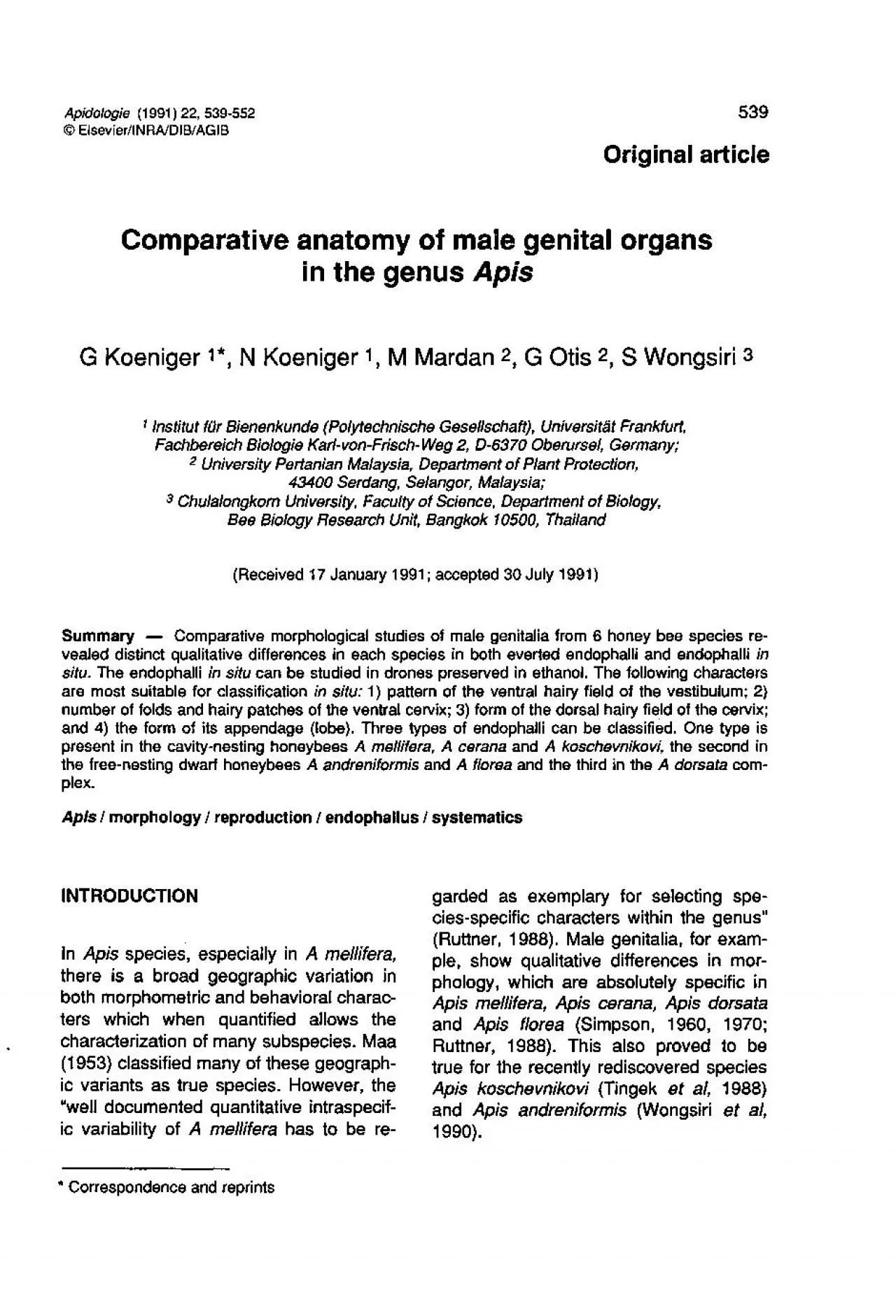 Original anatomy genital organsgenus G KoenigerM G Otis Biologie 2
