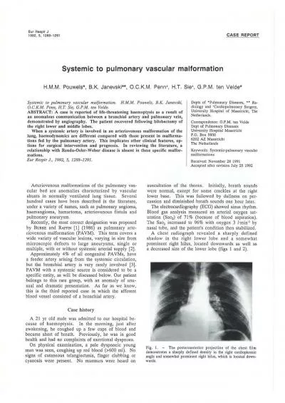 REPORT Systemic to pulmonary vascular malformation HMM Pouwels B