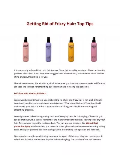 Getting Rid of Frizzy Hair: Top Tips