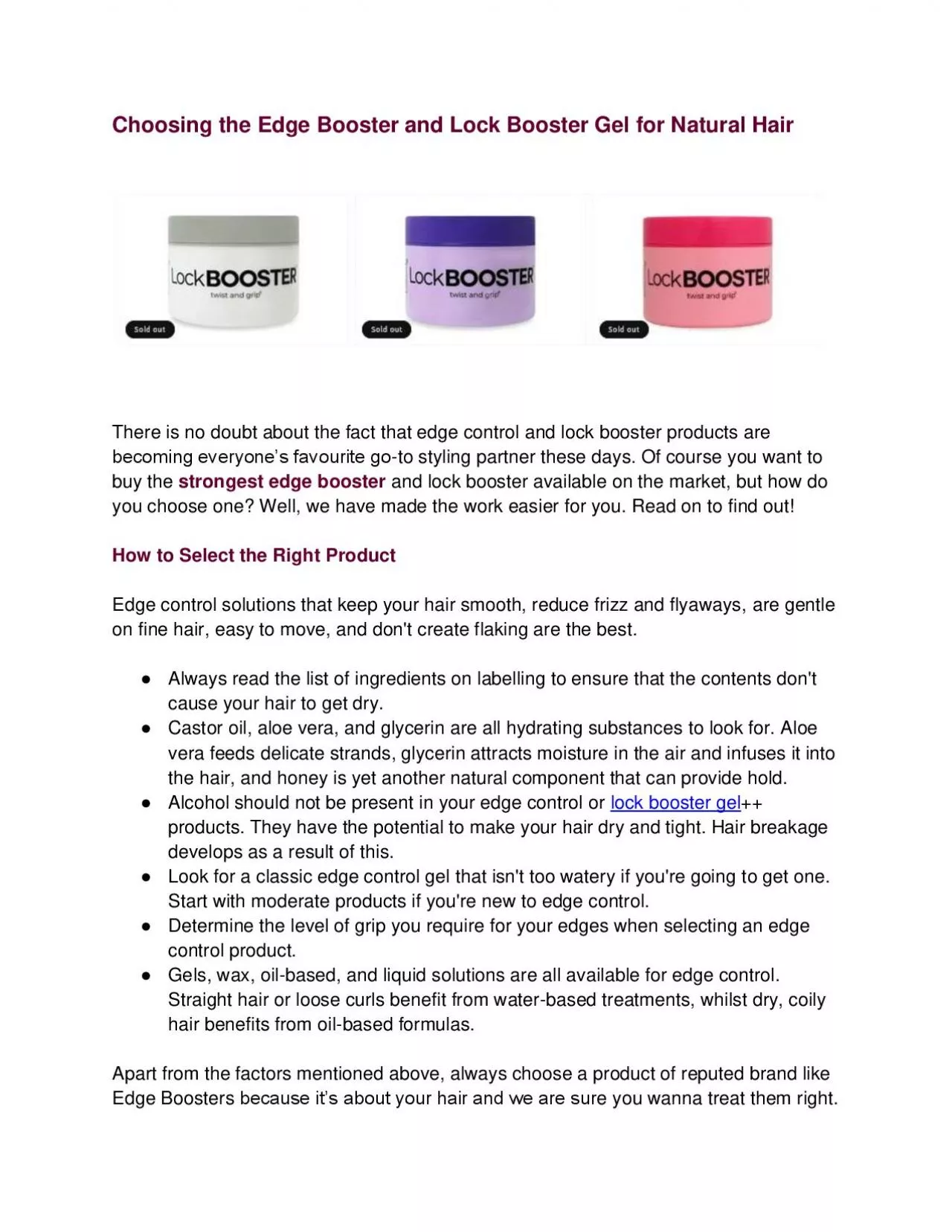 PDF-Choosing the Edge Booster and Lock Booster Gel for Natural Hair