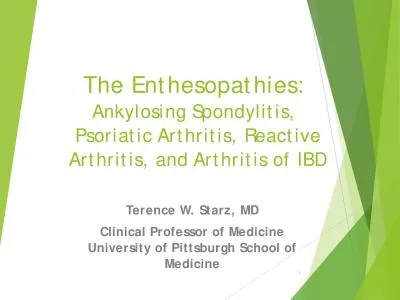 The EnthesopathiesAnkylosing Spondylitis  Psoriatic Arthritis React