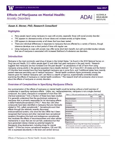 Effects of Marijuana on Mental Health