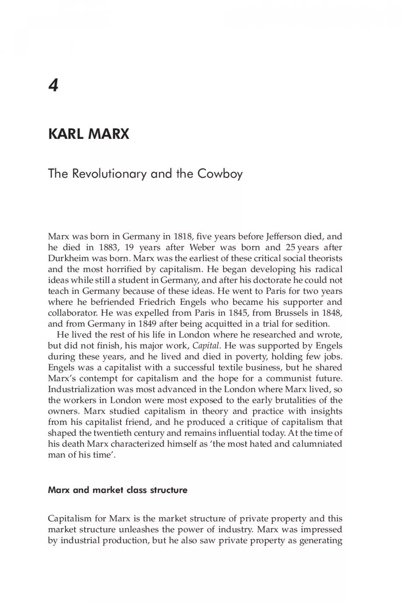 PDF-KARL MARXMarx was born in Germany in 1818 five years before Jefferson