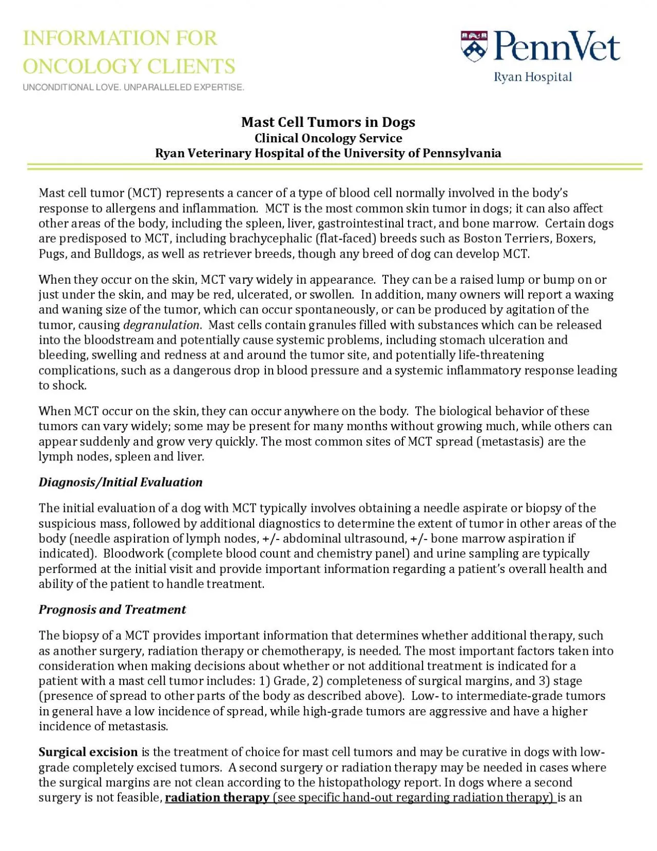 PDF-Mast Cell Tumors in Dogs