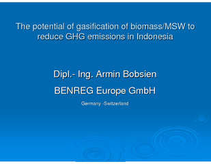 The potential of gasification of biomass/MSW to