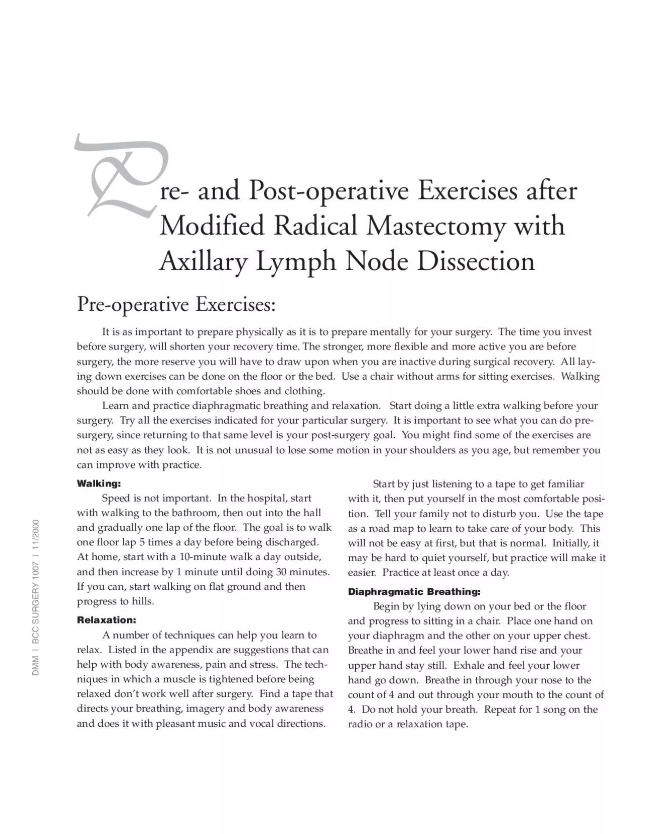 PDF-re and Postoperative Exercises after