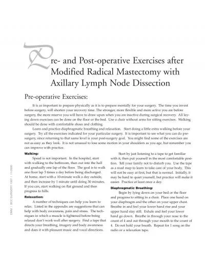 re and Postoperative Exercises after