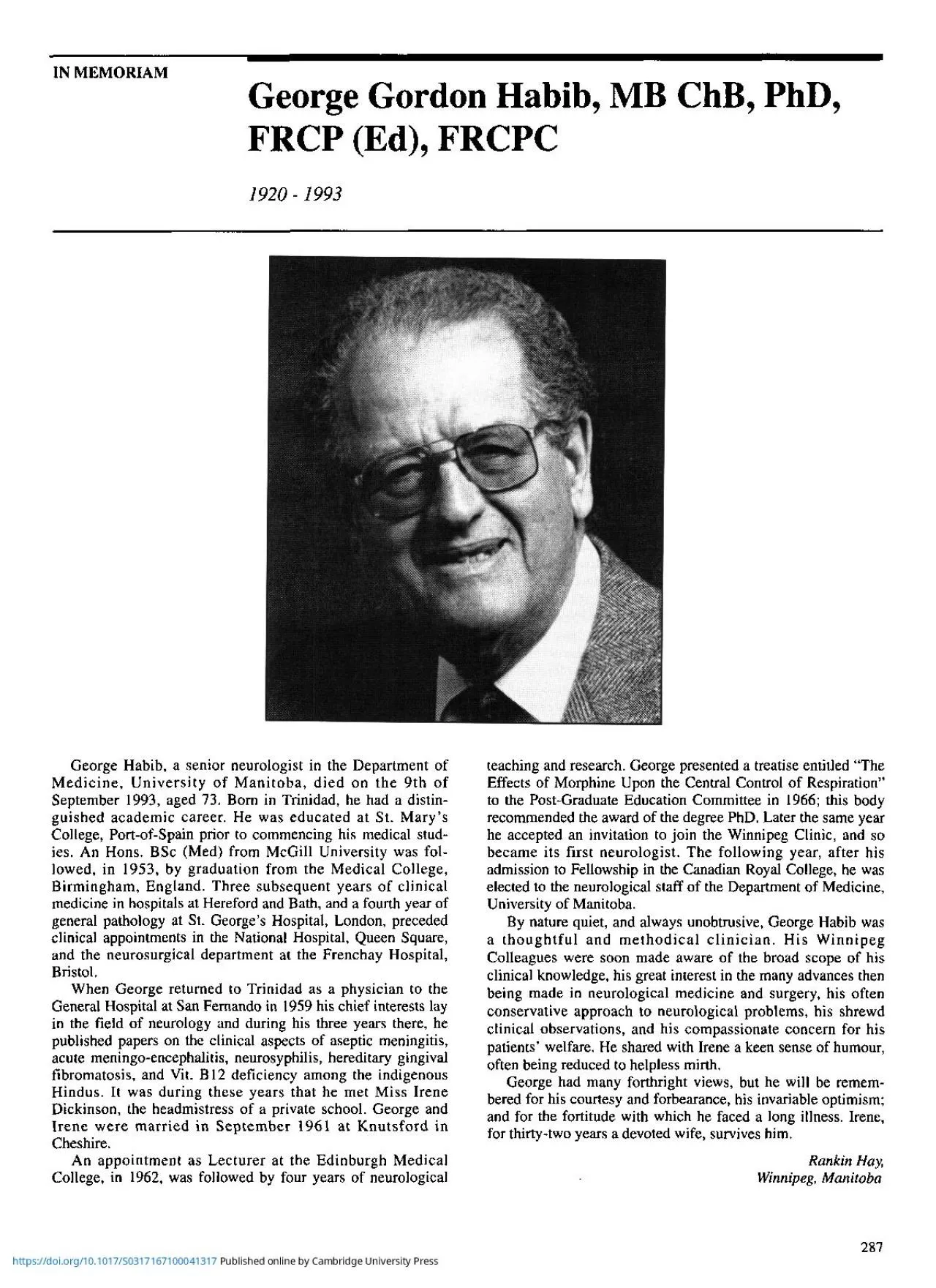 PDF-I MEMORIAGeorg Gordo Habib M ChB PhDFRC Ed FRCP1920 1993 Georg Habi