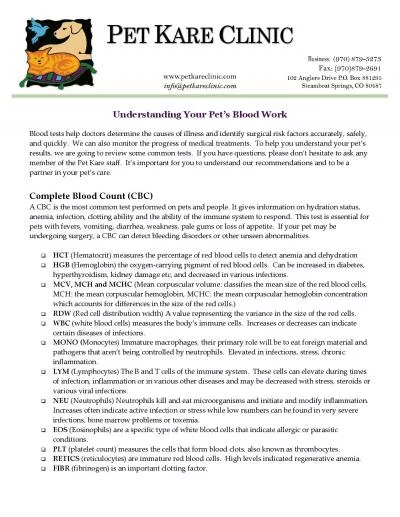 Understanding Your Pets Blood Worktheidentifyfactorsaccuratelyalsotr