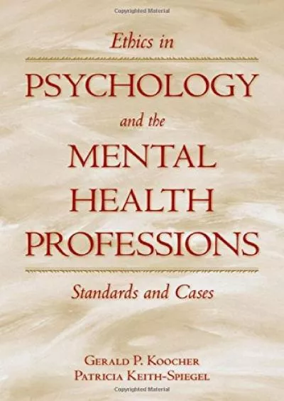 (BOOK)-Ethics in Psychology and the Mental Health Professions: Standards and Cases