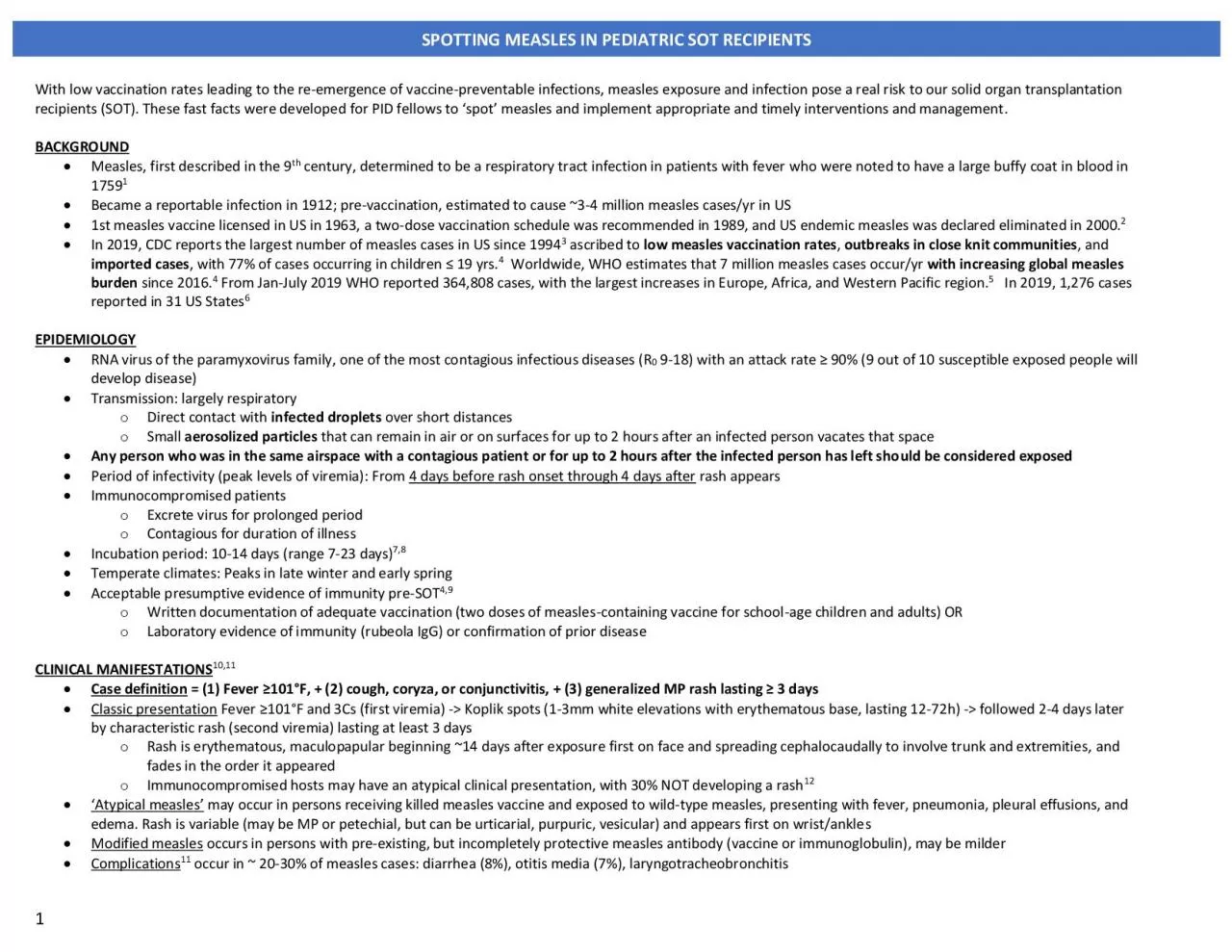 PDF-SPOTTING MEASLES IN