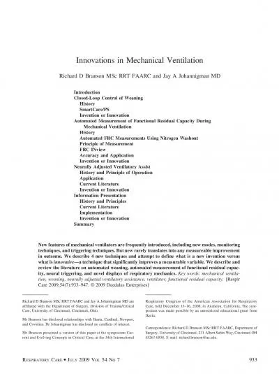 InnovationsinMechanicalVentilationRichardDBransonMScRRTFAARCandJayAJoh