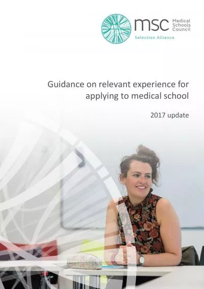 Guidance on relevant experience for applying to medical school2017 upd