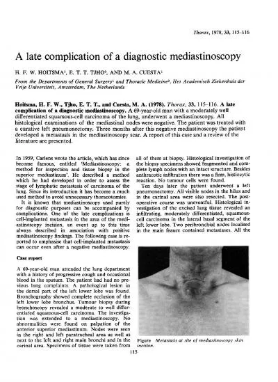 Thorax197833115116AlatecomplicationofadiagnosticmediastinoscopyHF