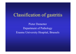 Classification of gastritis