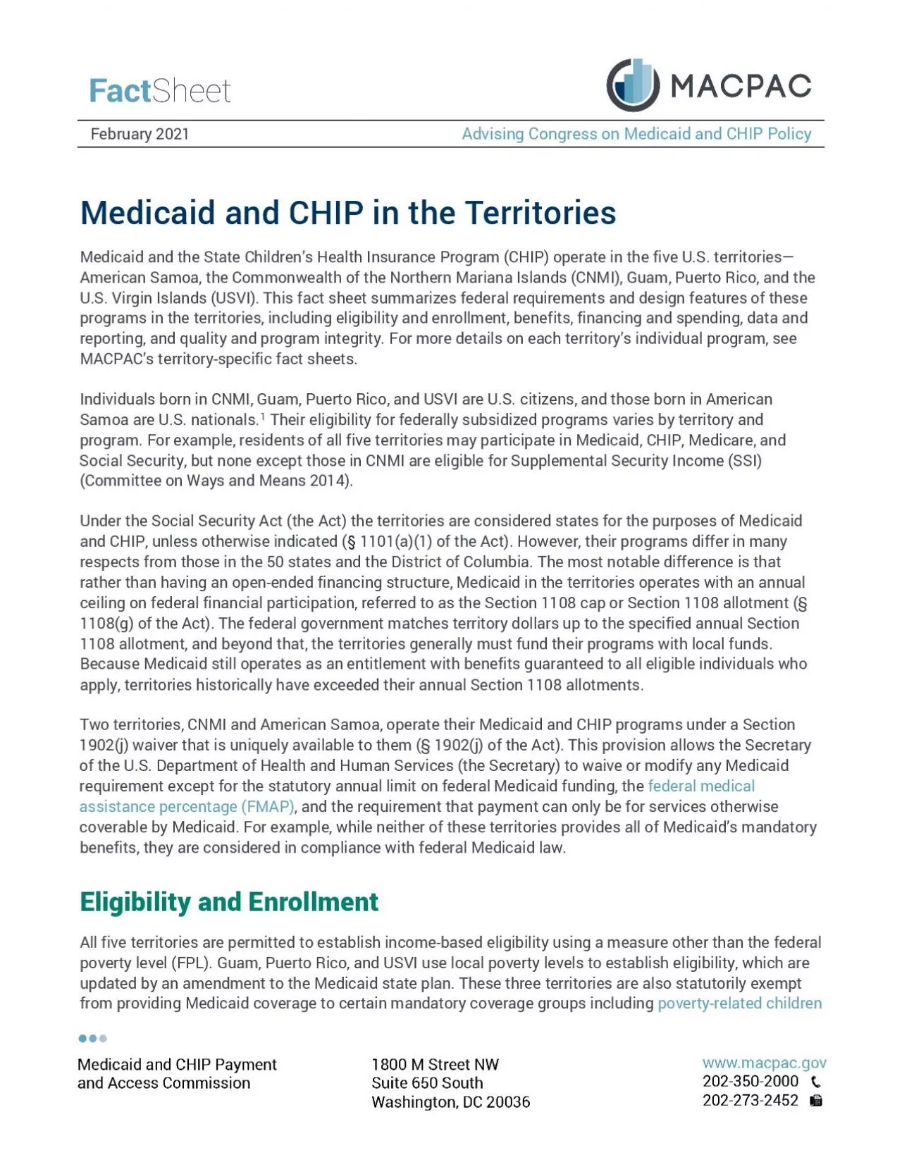 February 20Advising Congress on Medicaid and CHIP Policy