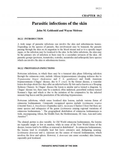 PARASITIC INFECTIONS OF THE SKIN