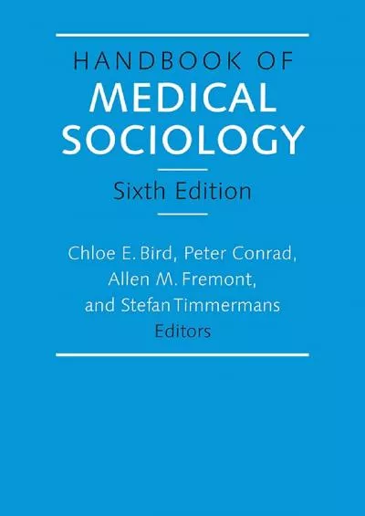 (EBOOK)-Handbook of Medical Sociology, Sixth Edition