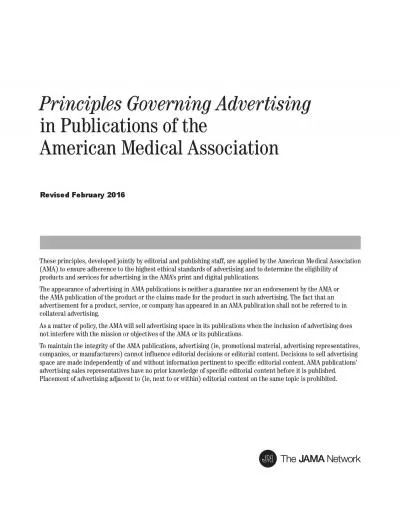 Principles Governing Advertisingin Publications of theAmerican Medical