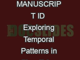 IEEE TRANSACTIONS ON AFFECTIVE COMPUTING MANUSCRIP T ID  Exploring Temporal Patterns in