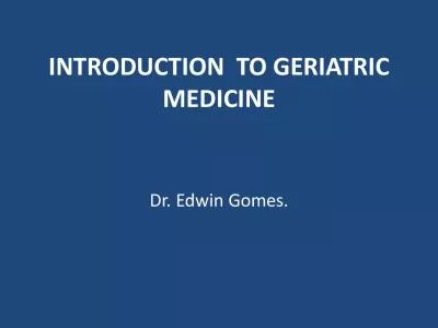 INTRODUCTION  TO GERIATRIC