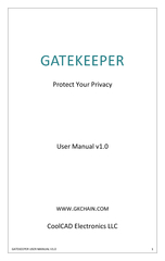GATEKEEPERProtect Your PrivacyUser Manual v1.0WWWGKCHAINCOMCoolCAD Ele