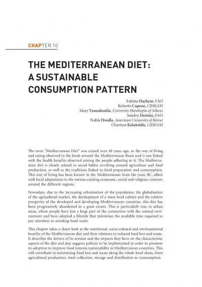 THEMEDITERRANEANDIETASUSTAINABLECONSUMPTIONPATTERNUniversityHarokopio