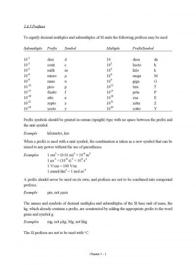 To signify decimal multiples and submultiples of SI units the followin