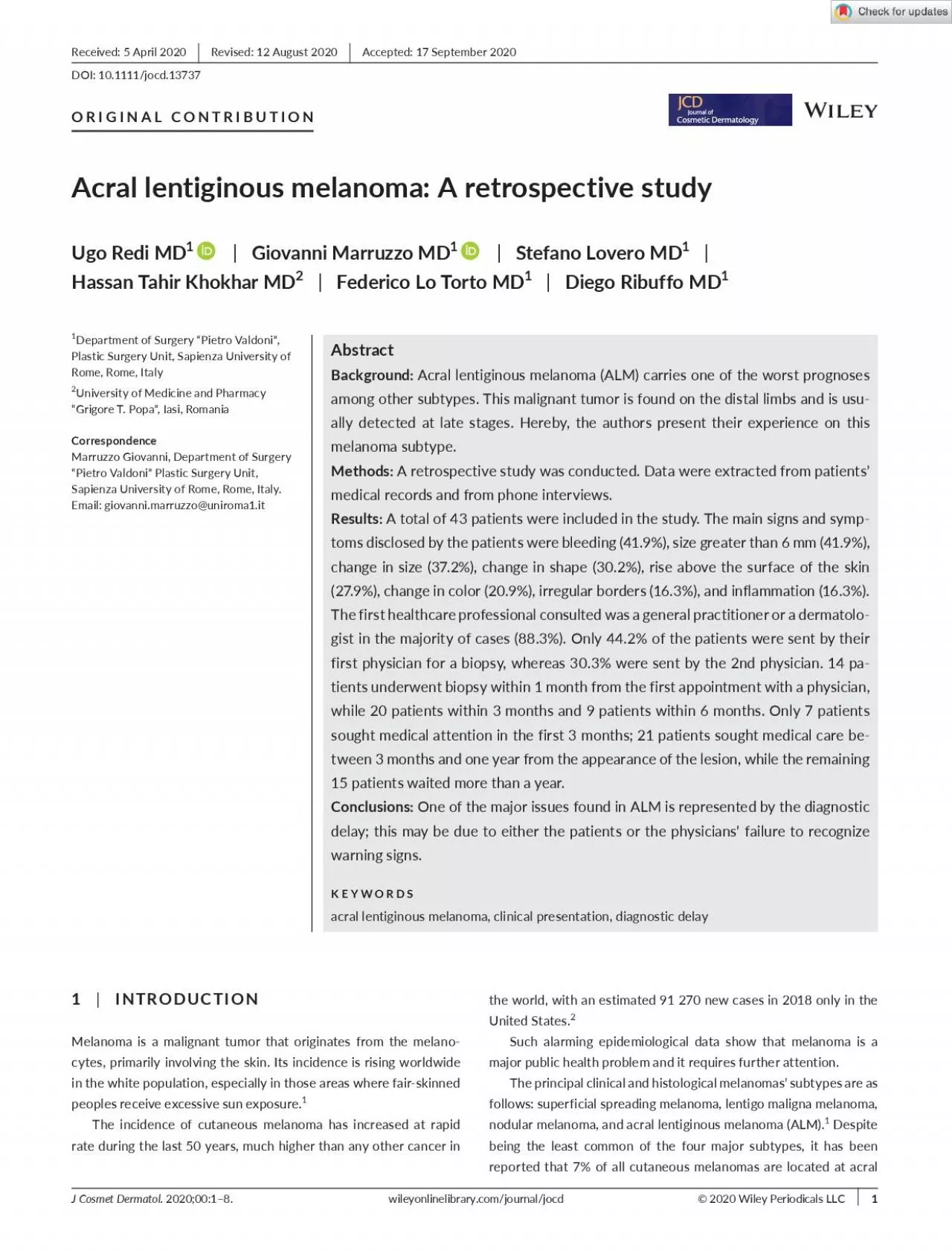 PDF-sites and ALM is the most prevalent subtype in these locations typic