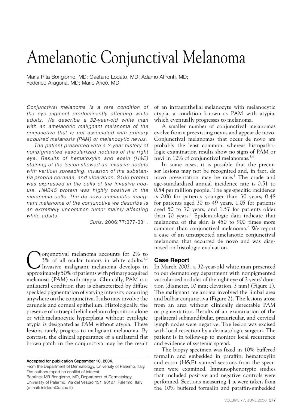 PDF-tia propria corneae and ulceration S100 protein