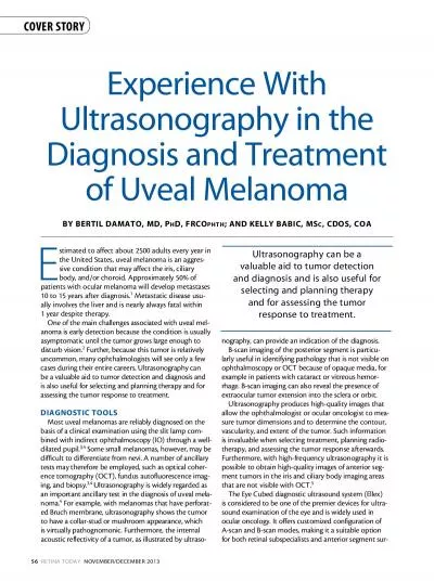 xperience With Ultrasonography in the iagnosis and reatment