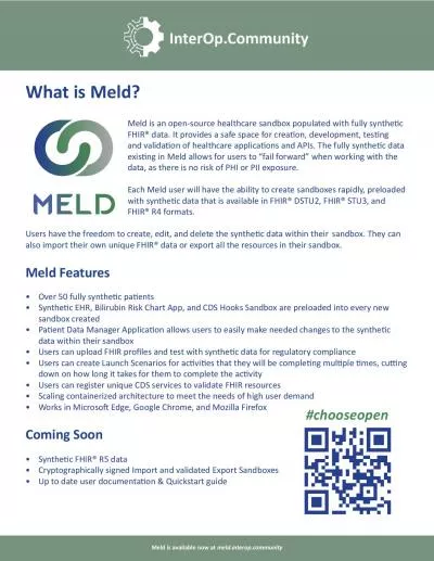 Meld is an opensource healthcare sandbox populated with fully synthe