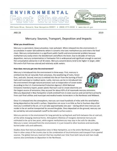 Sources Transport Deposition and Impacts